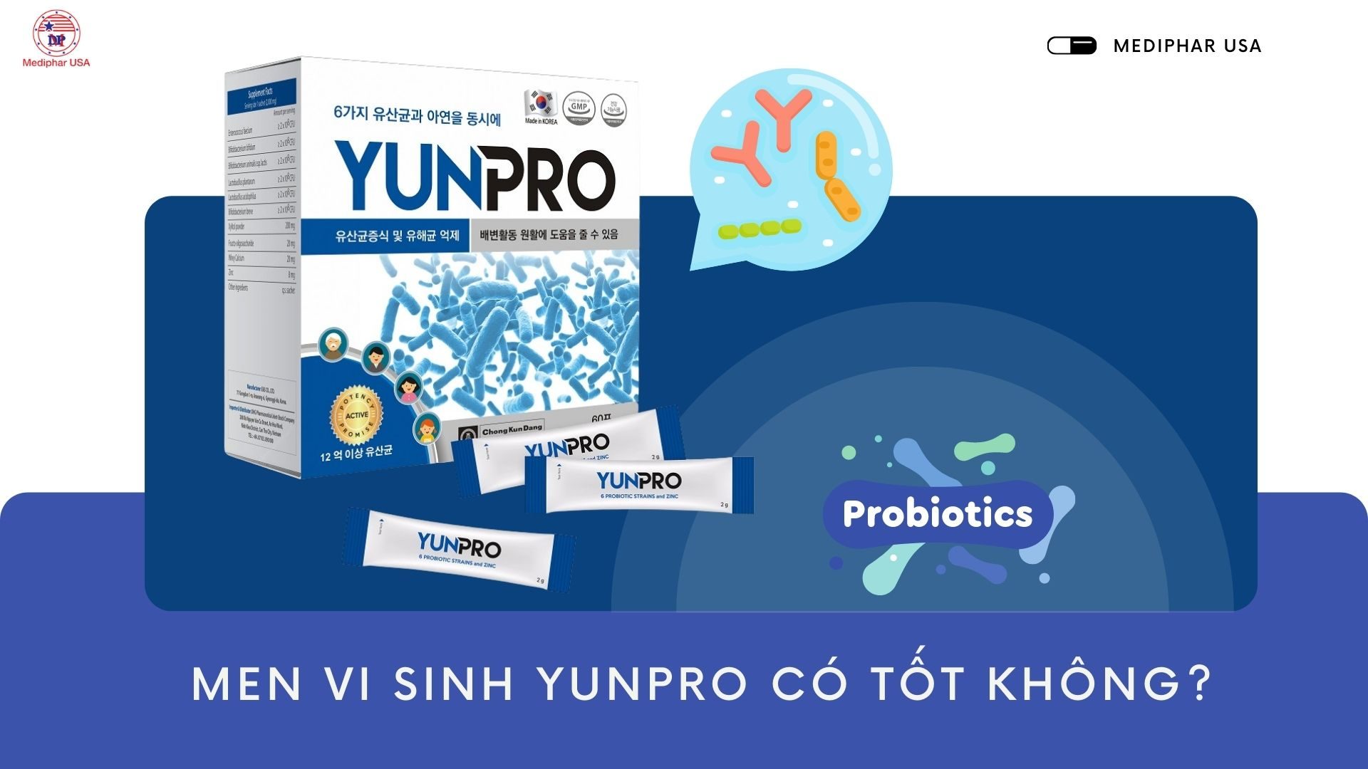 Review mới nhất về men vi sinh YunPro có tốt không?